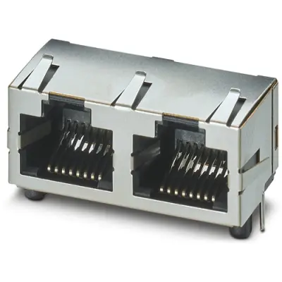Panel socket, RJ45, 8 pole, 8P8C, solder connection, through hole, 1149858 - 1