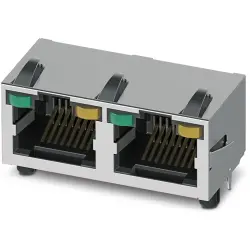 Panel socket, RJ45, 8 pole, 8P8C, solder connection, through hole, 1337254