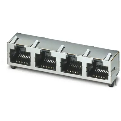 Panel socket, RJ45, 8 pole, 8P8C, solder connection, through hole, 1149851 - 1