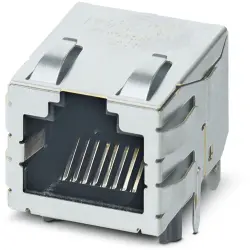 Panel socket, RJ45, 8 pole, 8P8C, solder connection, through hole, 1321248