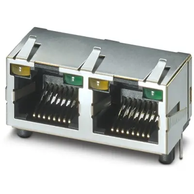 Panel socket, RJ45, 8 pole, 8P8C, solder connection, through hole, 1149854 - 1
