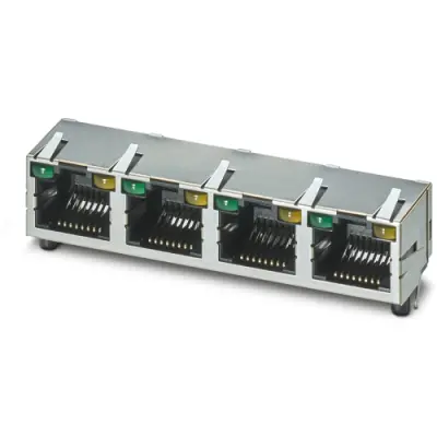 Panel socket, RJ45, 8 pole, 8P8C, solder connection, through hole, 1149848 - 1