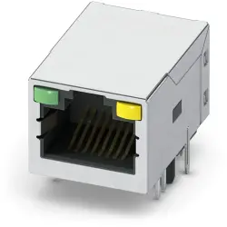 Socket, RJ45, 8 pole, solder connection, through hole, 1664016