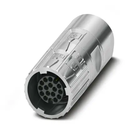 Plug, M17, 17 pole, crimp connection, ONECLICK quick locking system, straight, 1629008 - 1