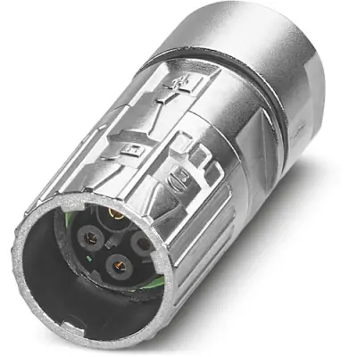 Jack, M17, 4 pole, crimp connection, ONECLICK quick locking system, straight, 1069490 - 1