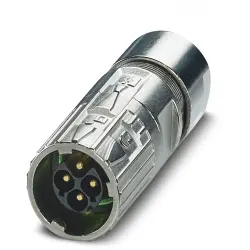 Plug, M17, 4 pole, crimp connection, ONECLICK quick locking system, straight, 1629004