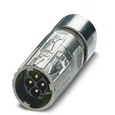 Plug, M17, 4 pole, crimp connection, ONECLICK quick locking system, straight, 1629004 - 1