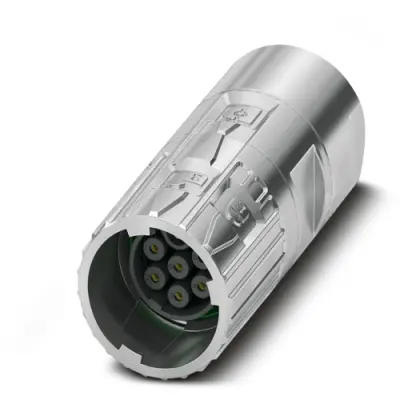 Jack, M17, 7 pole, crimp connection, ONECLICK quick locking system, straight, 1628987 - 1