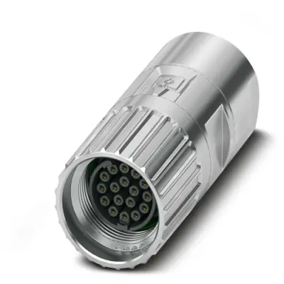 Jack, M17, 17 pole, crimp connection, screw locking, straight, 1629048 - 1