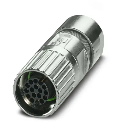 Plug, M17, 17 pole, crimp connection, screw locking, straight, 1629051 - 1