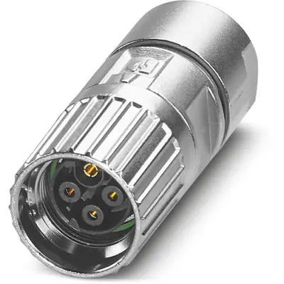 Jack, M17, 4 pole, crimp connection, screw locking, straight, 1069486 - 1