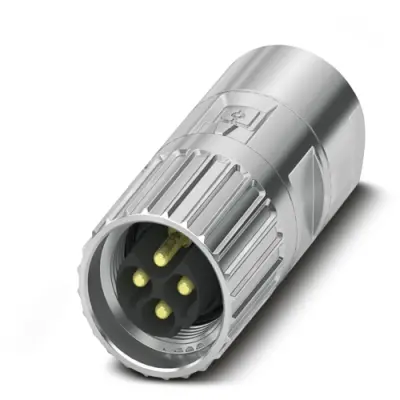 Plug, M17, 4 pole, crimp connection, screw locking, straight, 1629045 - 1