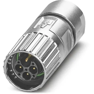 Plug, M17, 4 pole, crimp connection, screw locking, straight, 1069483 - 1