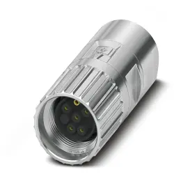 Jack, M17, 6 pole, crimp connection, screw locking, straight, 1629036