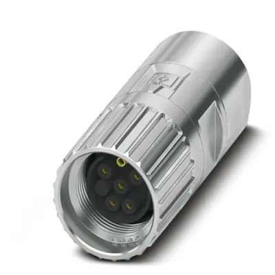 Jack, M17, 6 pole, crimp connection, screw locking, straight, 1629036 - 1