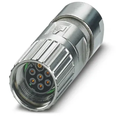 Jack, M17, 7 pole, crimp connection, screw locking, straight, 1629030 - 1