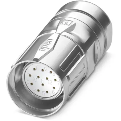 Jack, M23, 12 pole, crimp connection, SPEEDCON locking, straight, 1243604 - 1
