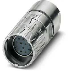 Jack, M23, 12 pole, crimp connection, ONECLICK quick locking system, straight, 1629165