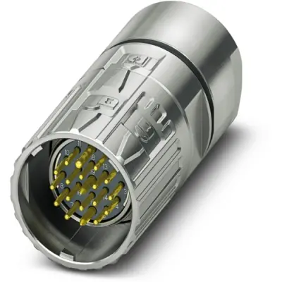 Plug, M23, 19 pole, crimp connection, ONECLICK quick locking system, straight, 1629144 - 1