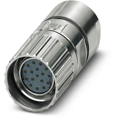 Jack, M23, 17 pole, crimp connection, screw locking, straight, 1629204 - 1