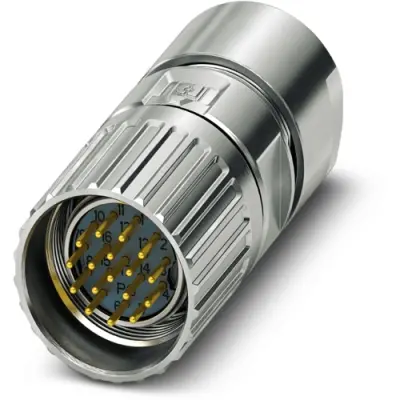 Plug, M23, 17 pole, crimp connection, screw locking, straight, 1629200 - 1