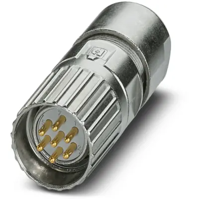 Plug, M23, 7 pole, crimp connection, screw locking, straight, 1629224 - 1
