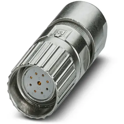 Jack, M23, 9 pole, crimp connection, screw locking, straight, 1629220 - 1