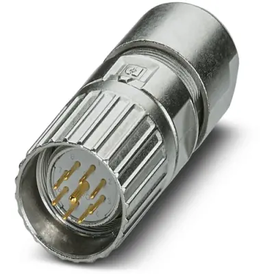 Plug, M23, 9 pole, solder connection, screw locking, straight, 1340685 - 1