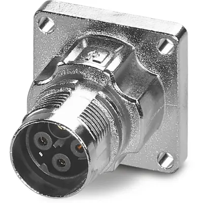 Surface mount socket, M17, 4 pole, crimp connection, standard/ONECLICK quick locking system, straight, 1069500 - 1