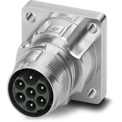 Surface-mounting plug, M17, 7 pole, crimp connection, standard/ONECLICK quick locking system, straight, 1628916 - 1