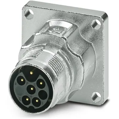 Surface-mounting plug, M17, 6 pole, crimp connection, standard/ONECLICK quick locking system, straight, 1628918 - 1