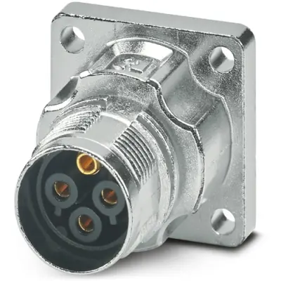 Surface mount socket, M17, 4 pole, crimp connection, standard/ONECLICK quick locking system, straight, 1628923 - 1