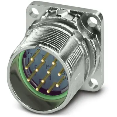 Surface-mounting plug, M23, 12 pole, crimp connection, standard/ONECLICK quick locking system, straight, 1329289 - 1