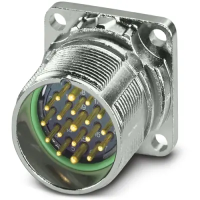 Surface-mounting plug, M23, 19 pole, crimp connection, standard/ONECLICK quick locking system, straight, 1629084 - 1
