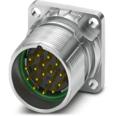Surface-mounting plug, M23, 17 pole, crimp connection, standard/ONECLICK quick locking system, straight, 1629086 - 1