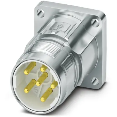 Surface-mounting plug, M23, 6 pole, crimp connection, standard/ONECLICK quick locking system, straight, 1628776 - 1