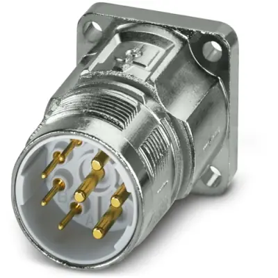 Surface-mounting plug, M23, 8 pole, crimp connection, standard/ONECLICK quick locking system, straight, 1628777 - 1