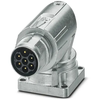 Surface-mounting plug, M17, 7 pole, crimp connection, standard/ONECLICK quick locking system, angled, 1628509 - 1