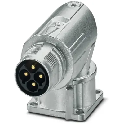 Surface-mounting plug, M17, 4 pole, crimp connection, standard/ONECLICK quick locking system, angled, 1628519 - 1
