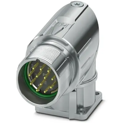 Surface-mounting plug, M23, 9 pole, crimp connection, standard/ONECLICK quick locking system, angled, 1341930 - 1
