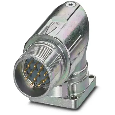 Surface-mounting plug, M23, 12 pole, crimp connection, standard/ONECLICK quick locking system, angled, 1628494 - 1