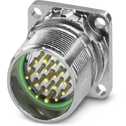 Surface-mounting plug, M23, 19 pole, solder connection, standard/ONECLICK quick locking system, straight, 1339340