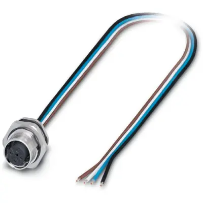 Panel socket, M12, 4 pole, strand connection, SPEEDCON locking, straight, 1240050 - 1