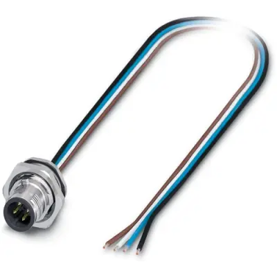 Panel plug, M12, 4 pole, strand connection, SPEEDCON locking, straight, 1240049 - 1
