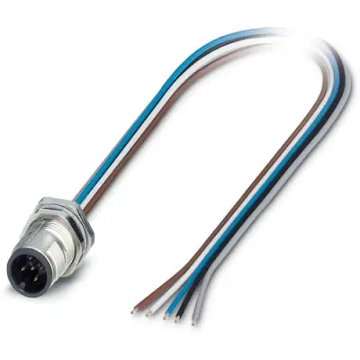 Panel plug, M12, 5 pole, strand connection, SPEEDCON locking, straight, 1240000 - 1