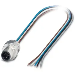 Panel plug, M12, 5 pole, strand connection, SPEEDCON locking, straight, 1239877