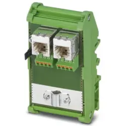 Patch panel, RJ45 socket, (W x H x D) 52 x 90 x 51 mm, green, 2903532