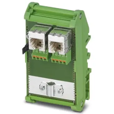 Patch panel, RJ45 socket, (W x H x D) 52 x 90 x 51 mm, green, 2903532 - 1