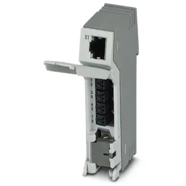 Patch panel, RJ45 socket, (W x H x D) 23.8 x 101.3 x 50 mm, gray, 2703019 - 1