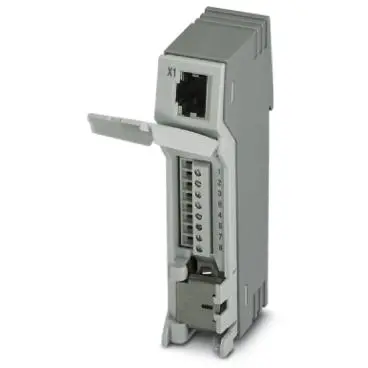 Patch panel, RJ45 socket, (W x H x D) 23.8 x 101.3 x 50 mm, gray, 2703016 - 1